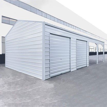 23' x 46' FT Heavy-Duty Steel Garage Storage Shed with Reinforced Roof and 2 Doors