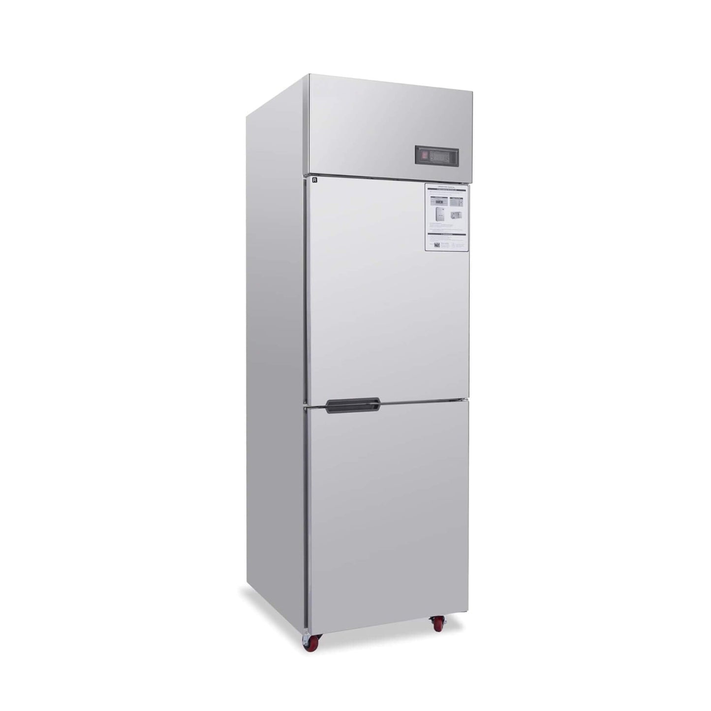 24-Inch Commercial 15 Cu.Ft Stainless Steel Reach-In Refrigerator with Two Split Doors