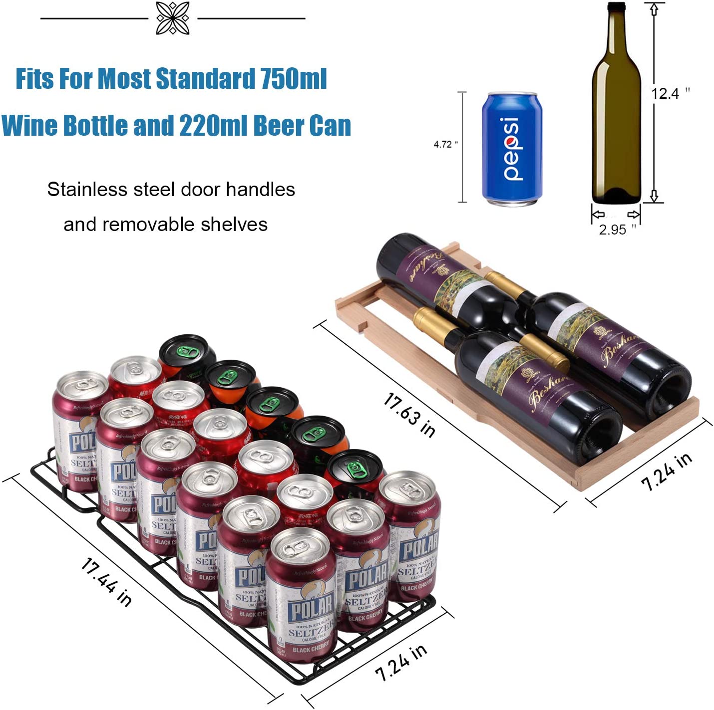 24 Inch Dual Zone Wine Fridge Refrigerator W51115