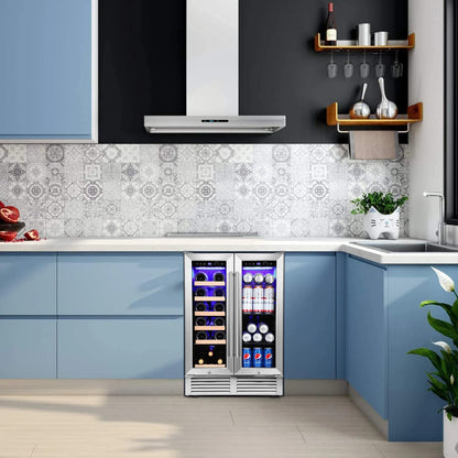 24 Inch Dual Zone Wine Fridge Refrigerator W51115