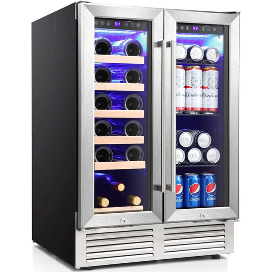 24 Inch Dual Zone Wine Fridge Refrigerator W51115