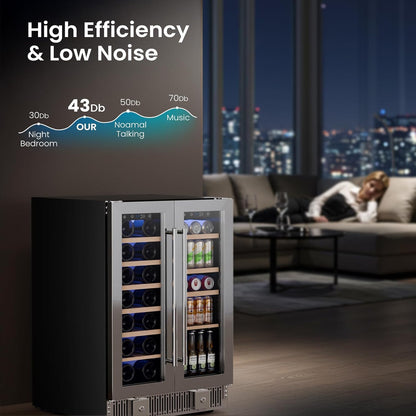 24 Inch Dual Zone Wine Fridge Refrigerator W51115