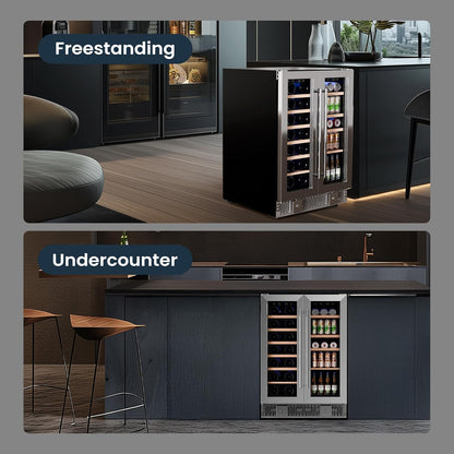 24 Inch Dual Zone Wine Fridge Refrigerator W51115