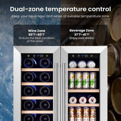 24 Inch Dual Zone Wine Fridge Refrigerator W51115