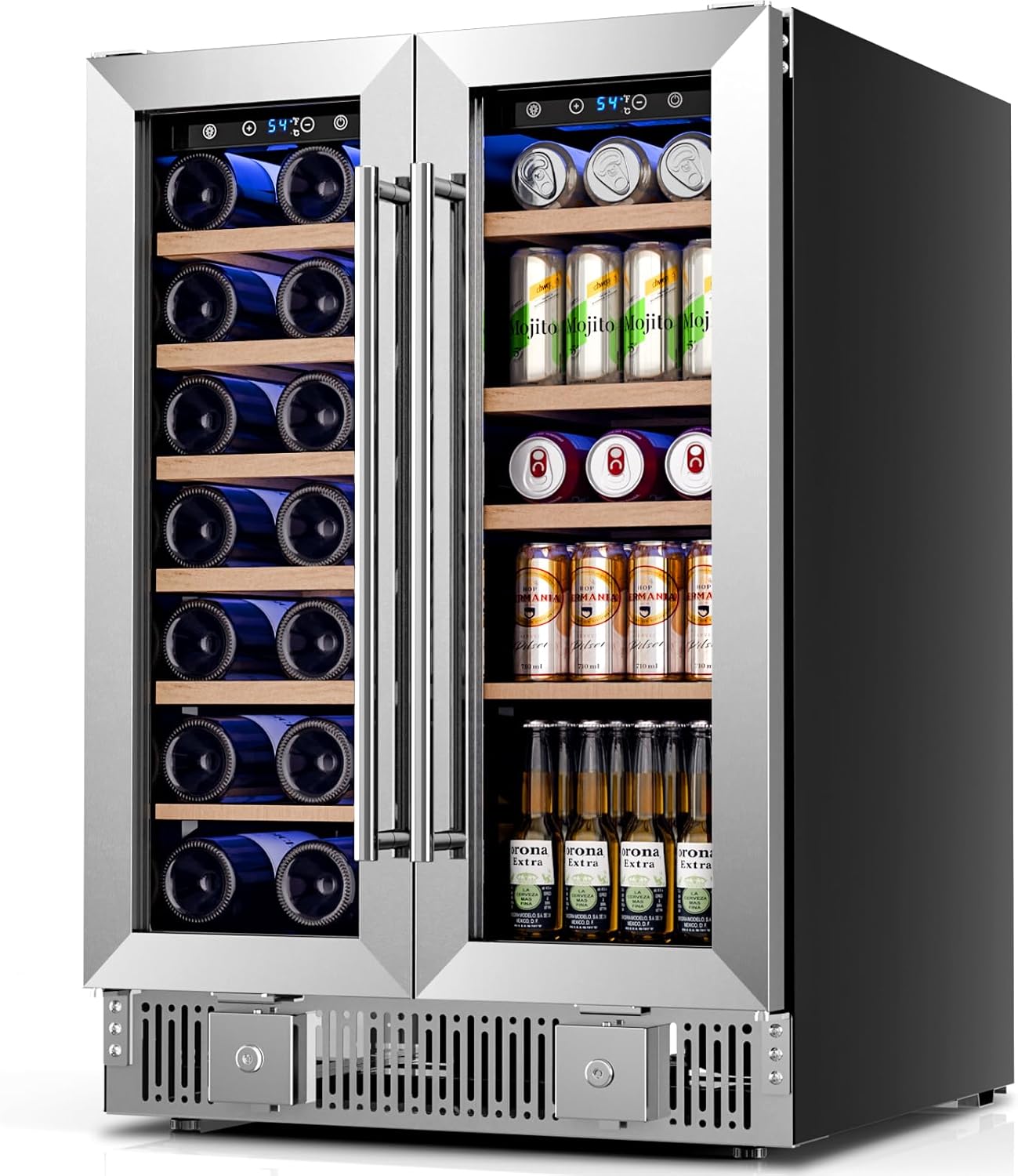 24 Inch Dual Zone Wine Fridge Refrigerator W51115