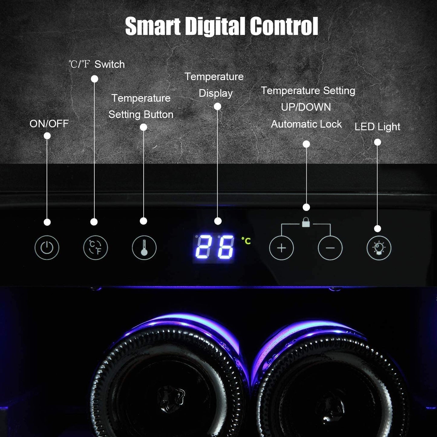 24 Inch Metal Shelves Built-in Wine Cooler Fridge