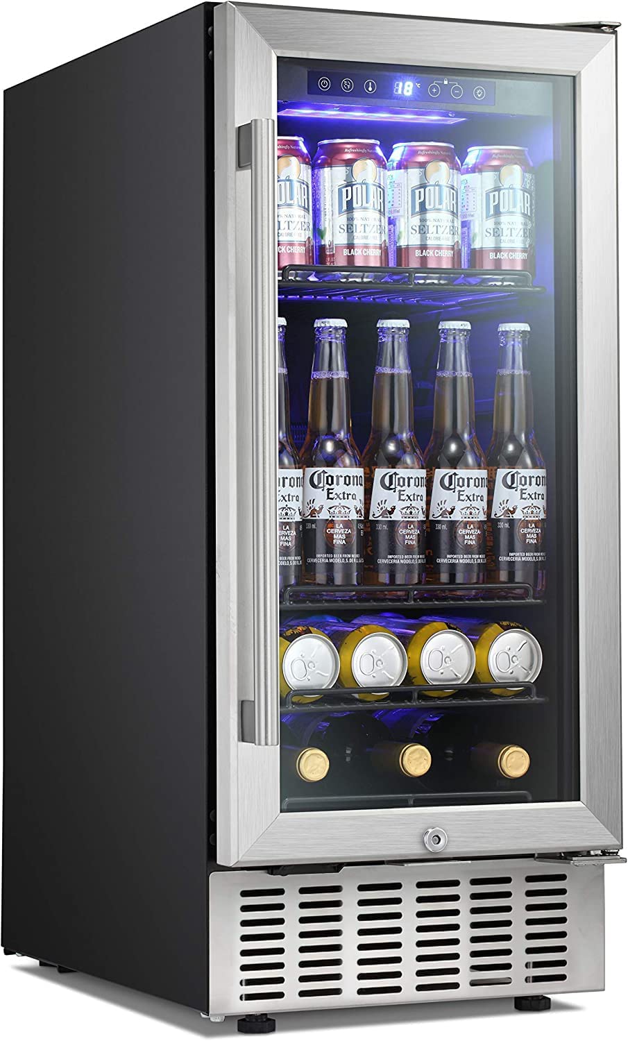 24 Inch Metal Shelves Built-in Wine Cooler Fridge