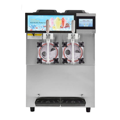24L Commercial Double Cylinder Stainless Steel Slushy Machine with Touchscreen