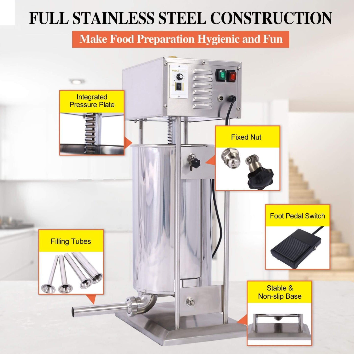 25L Commercial Electric Stainless Steel Sausage Maker Stuffer