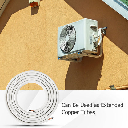 25 Feet Mini Split Line Set with 1/4 Inch and 3/8 Inch O.D. Copper Pipes Tubing