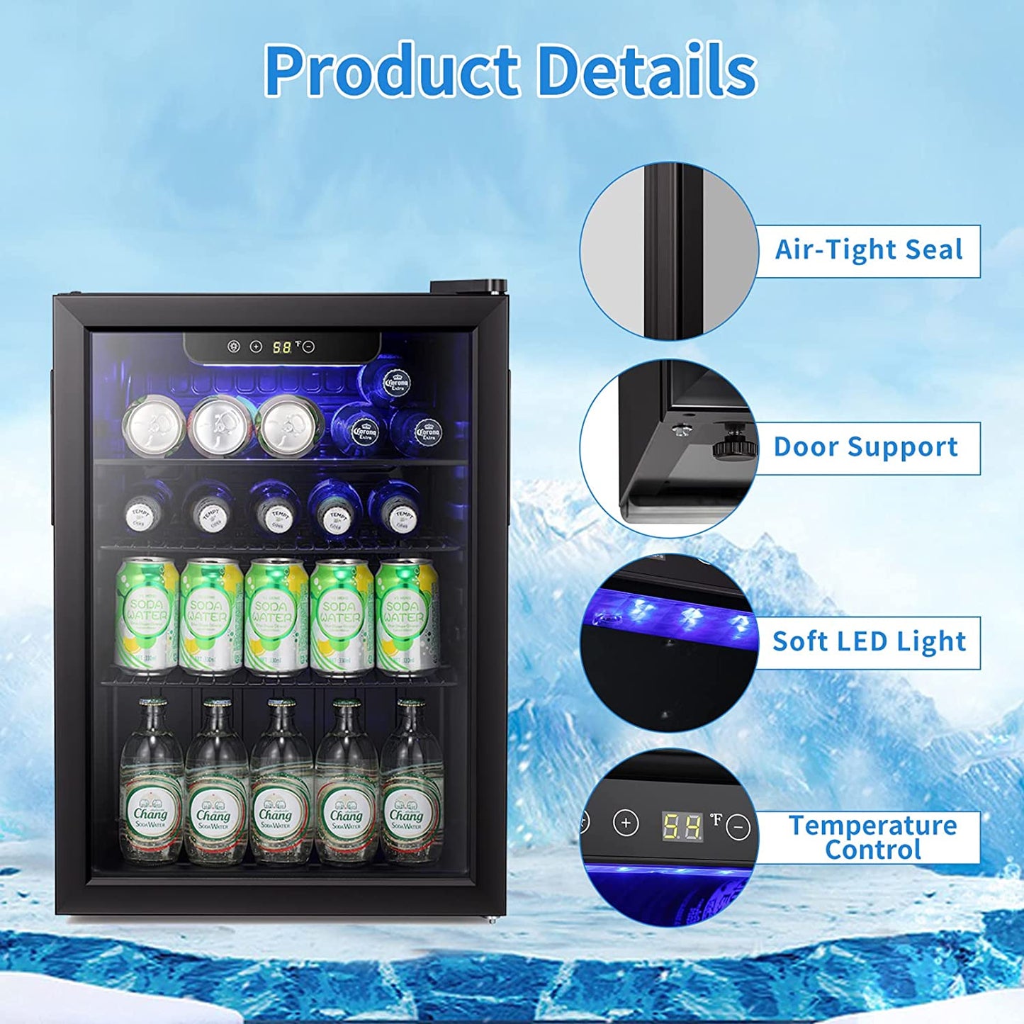 2.6 CU. FT. Wine Cooler Beverage Mini Fridge Refrigerator W5870BH