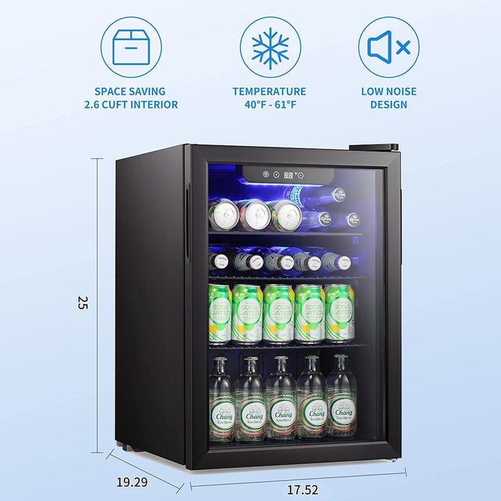 2.6 CU. FT. Wine Cooler Beverage Mini Fridge Refrigerator W5870BH