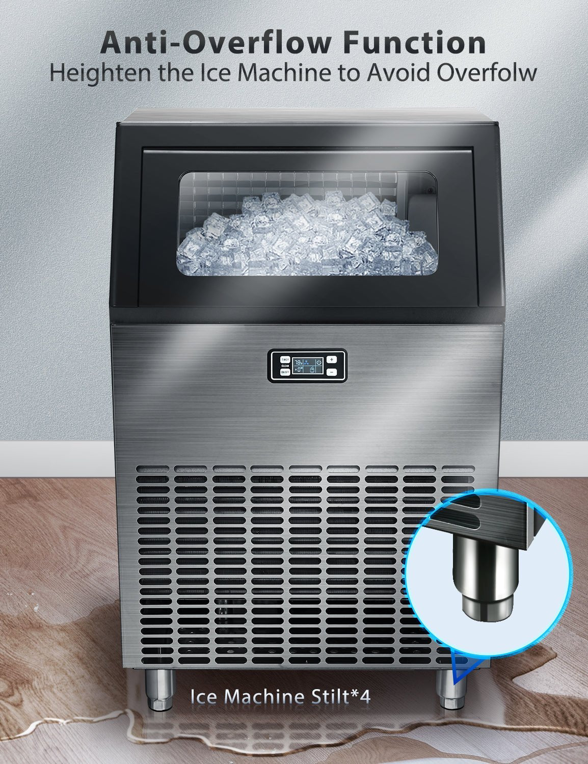 Freestanding Commercial Ice Maker - Multiple Sizes 100LBS 200LBS 265LBS