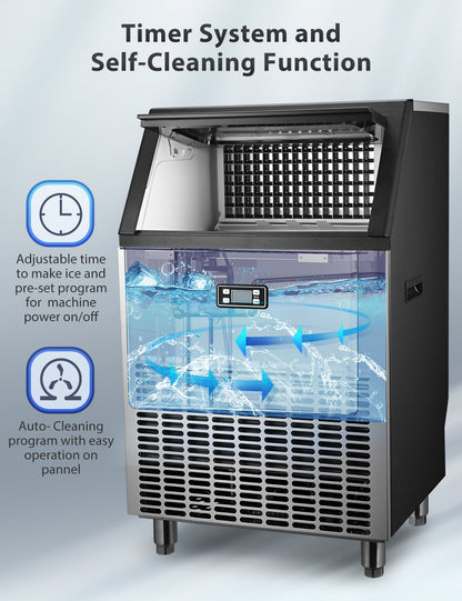 Freestanding Commercial Ice Maker - Multiple Sizes 100LBS 200LBS 265LBS