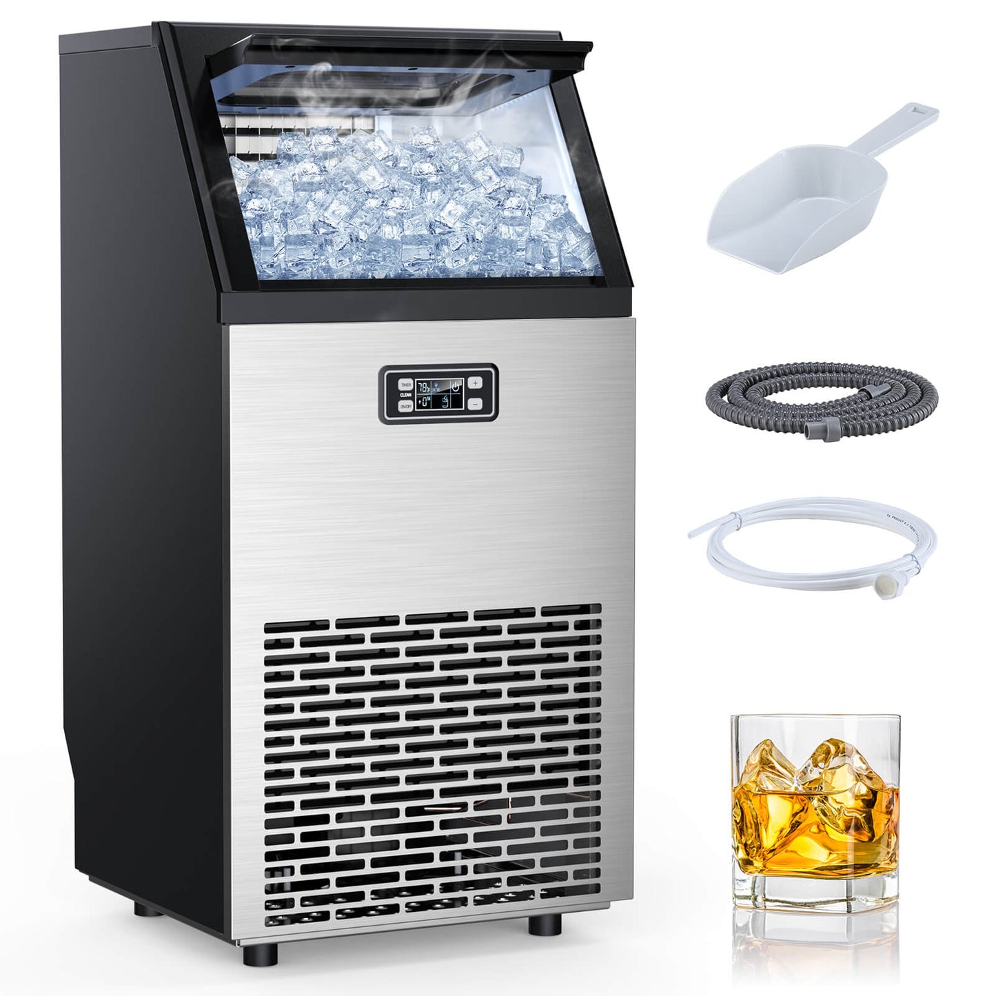 Freestanding Commercial Ice Maker - Multiple Sizes 100LBS 200LBS 265LBS