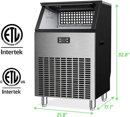 Freestanding Commercial Ice Maker - Multiple Sizes 100LBS 200LBS 265LBS