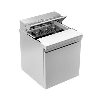 27-Inch 7.4 Cu.Ft Commercial Stainless Steel Sandwich Salad Prep Table Refrigerator
