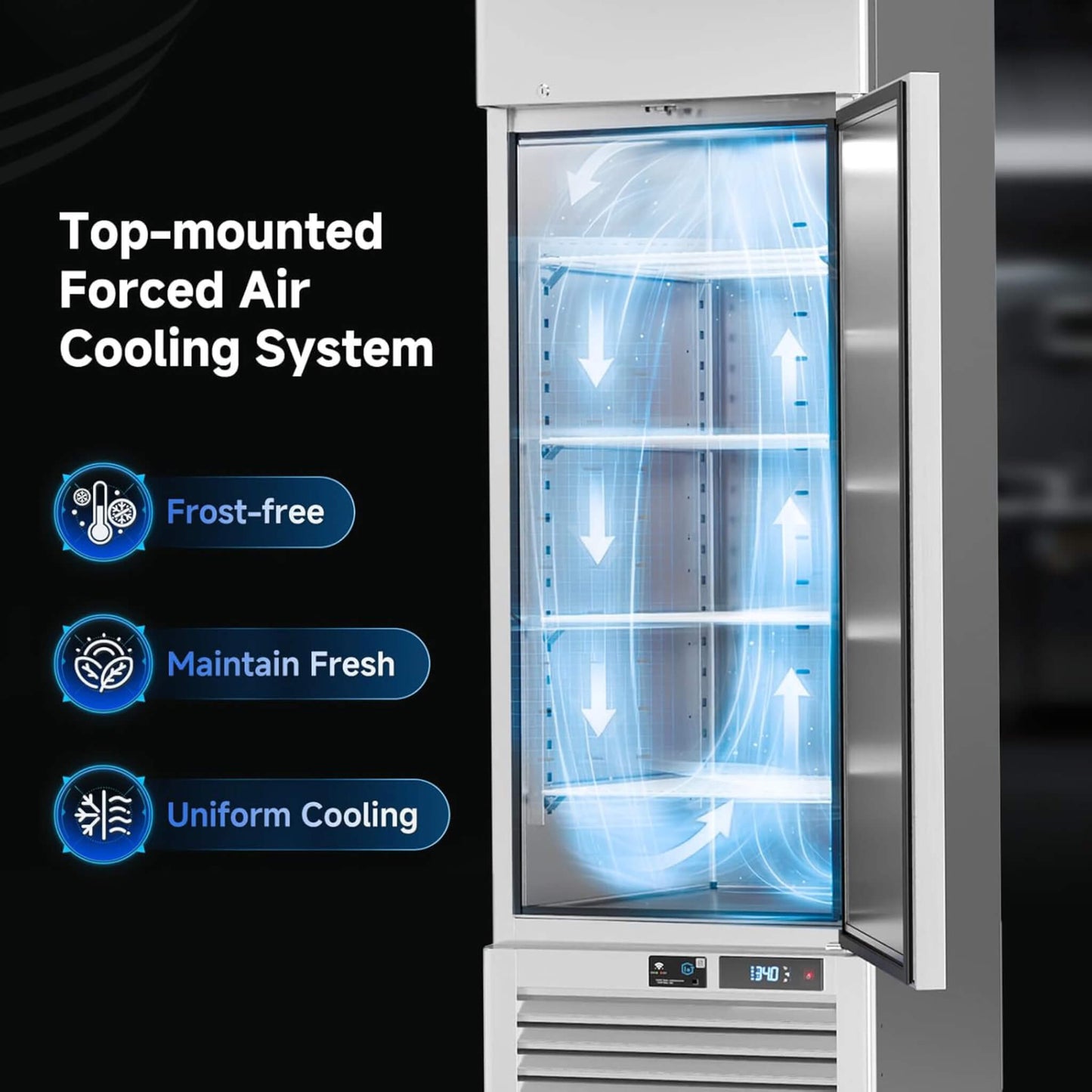 27-Inch Commercial 23 Cu.Ft Single-Door WiFi Refrigerator with Smart App Control