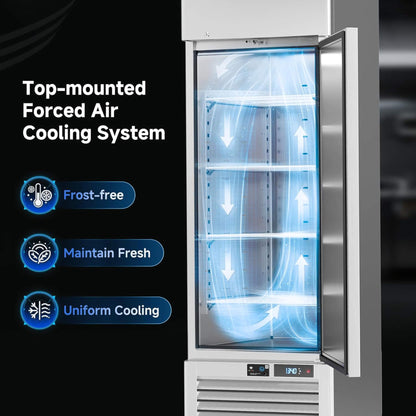 27-Inch Commercial 23 Cu.Ft Single-Door WiFi Refrigerator with Smart App Control
