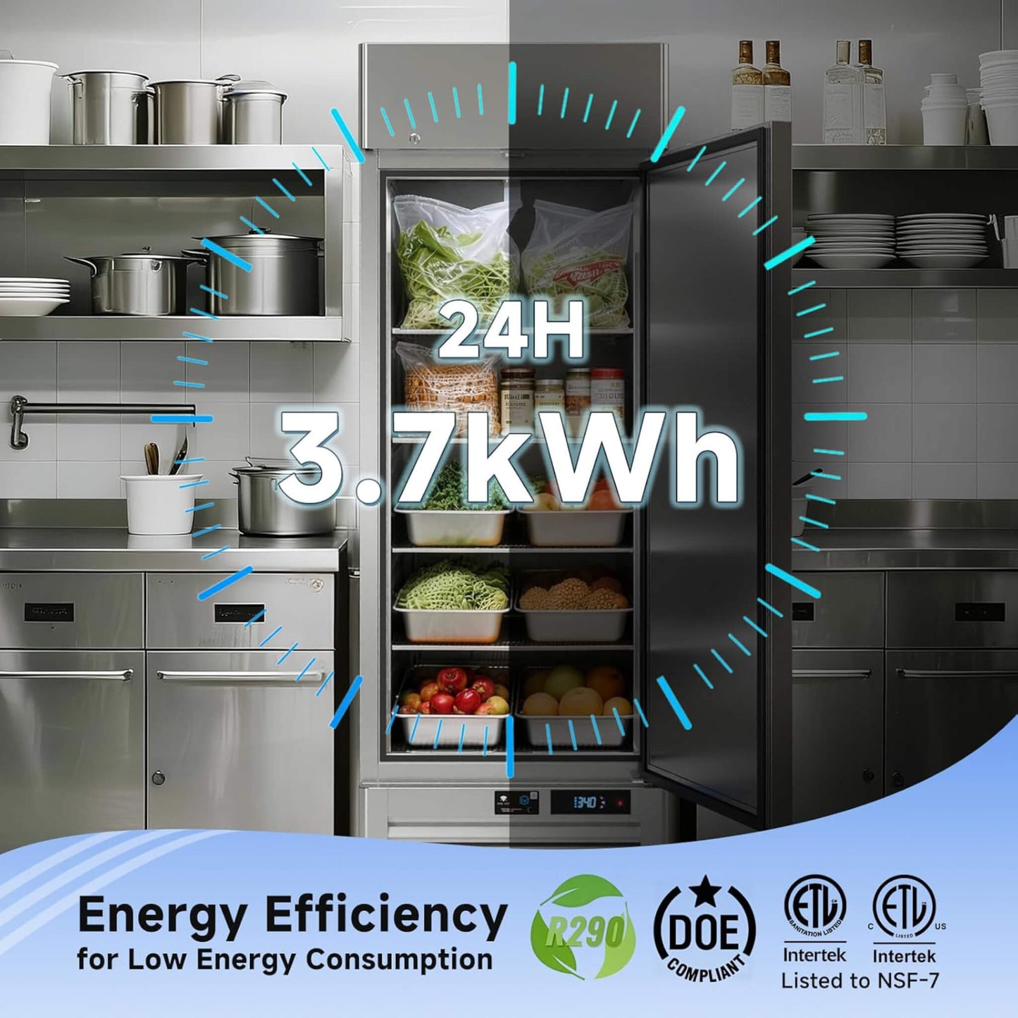 27-Inch Commercial 23 Cu.Ft Single-Door WiFi Refrigerator with Smart App Control