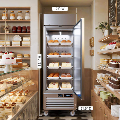 27-Inch Commercial 23 Cu.Ft Single-Door WiFi Refrigerator with Smart App Control