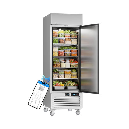 27-Inch Commercial 23 Cu.Ft Single-Door WiFi Refrigerator with Smart App Control