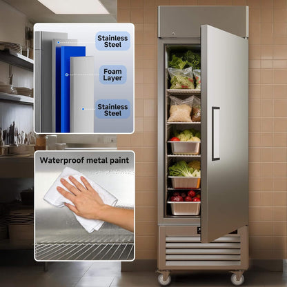 27-Inch Commercial 23 Cu.Ft Single-Door WiFi Refrigerator with Smart App Control