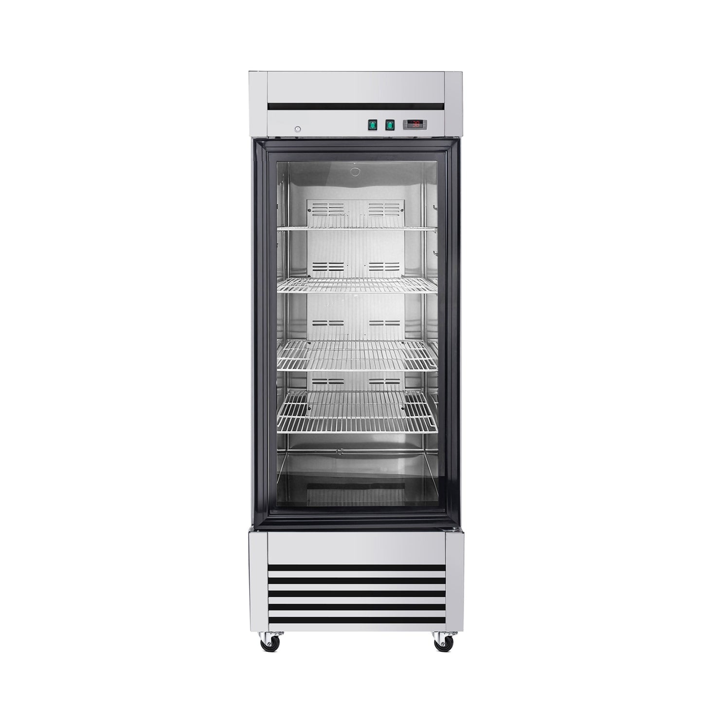 27-Inch Commercial Single Glass Door Reach-In Display Refrigerator