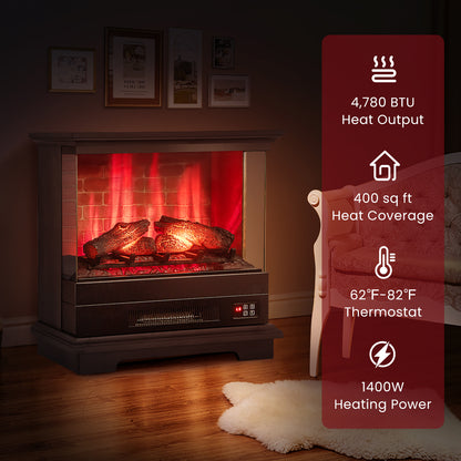 27" Freestanding Fireplace with Remote Control