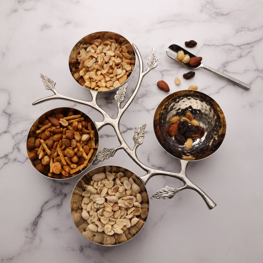 Hammered Leaf Nut Bowl