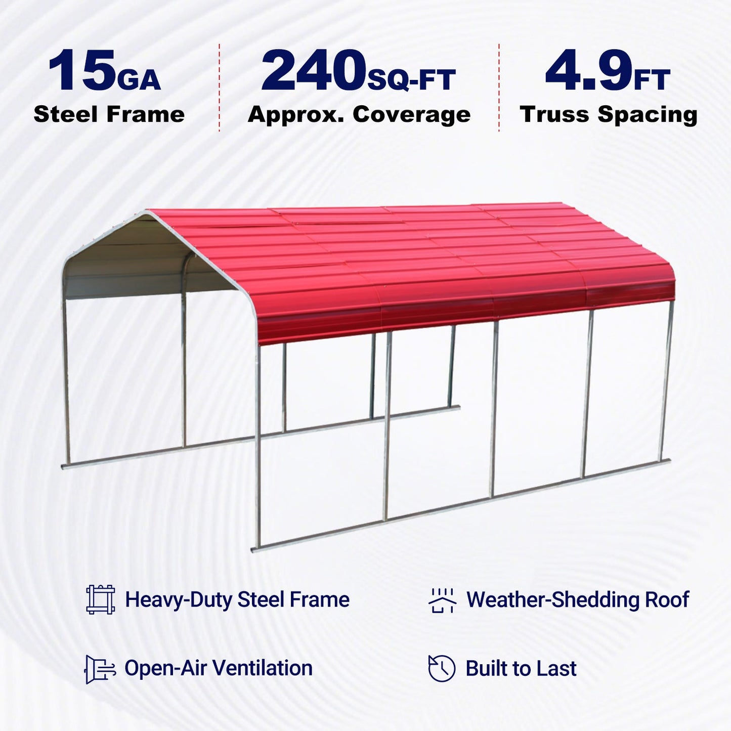Classic Steel Carport 12FT x 20FT