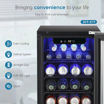 2.9 CU. FT. Beverage Wine Cooler Mini Fridge Refrigerator W5885B