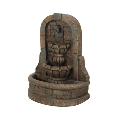 Alora 29-Inch Tall Outdoor Weather-Resistant Faux Stone Floor Water Fountain