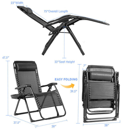 Oversize Lounge Chair with Cup Holder of Heavy Duty for Outdoor