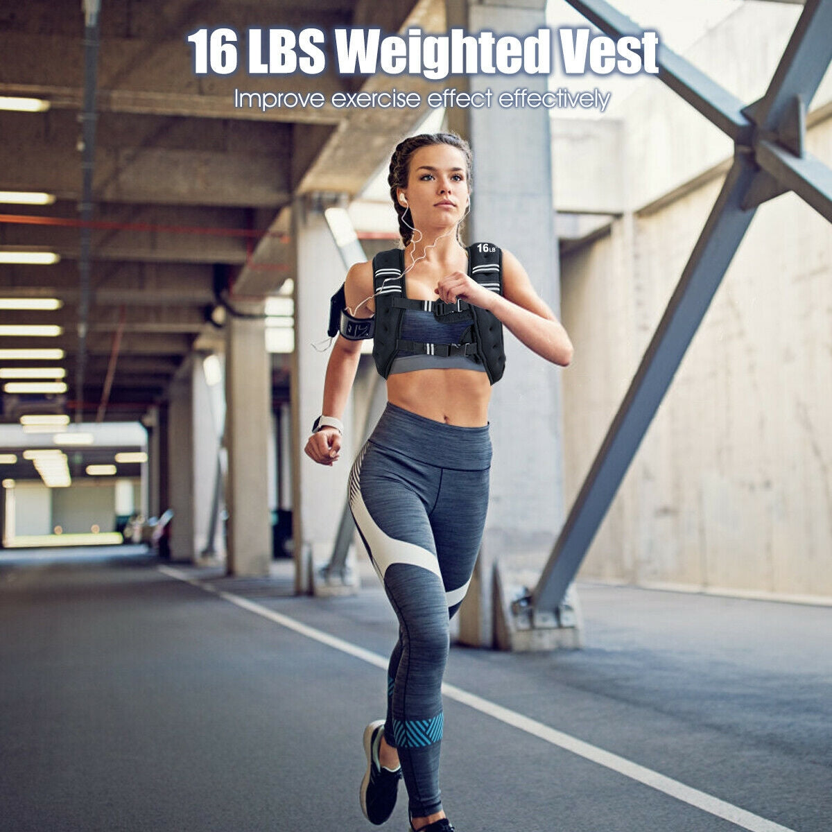 Workout Weighted Vest with Mesh Bag Adjustable Buckle