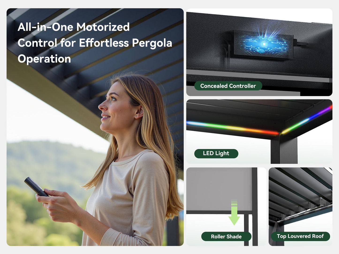 FlexPatio POWER+ and POWER+ PRO Motorized Pergolas