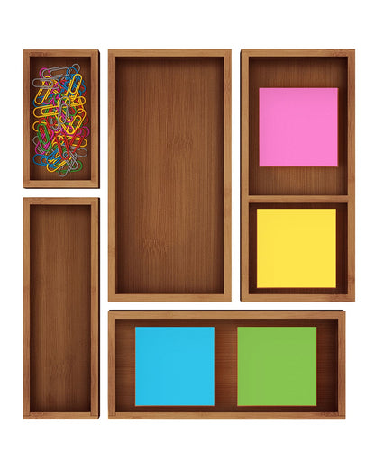 Storage Box Set of 5, Brown