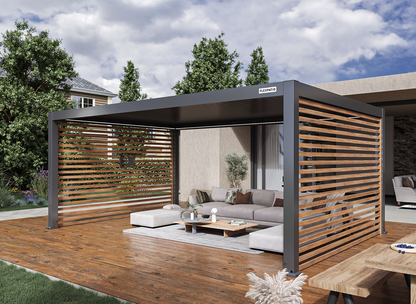 Wood-Grain Slat Walls for FlexPatio Pergolas