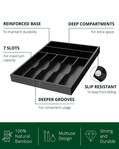 Basic Silverware Drawer Organizer, Black