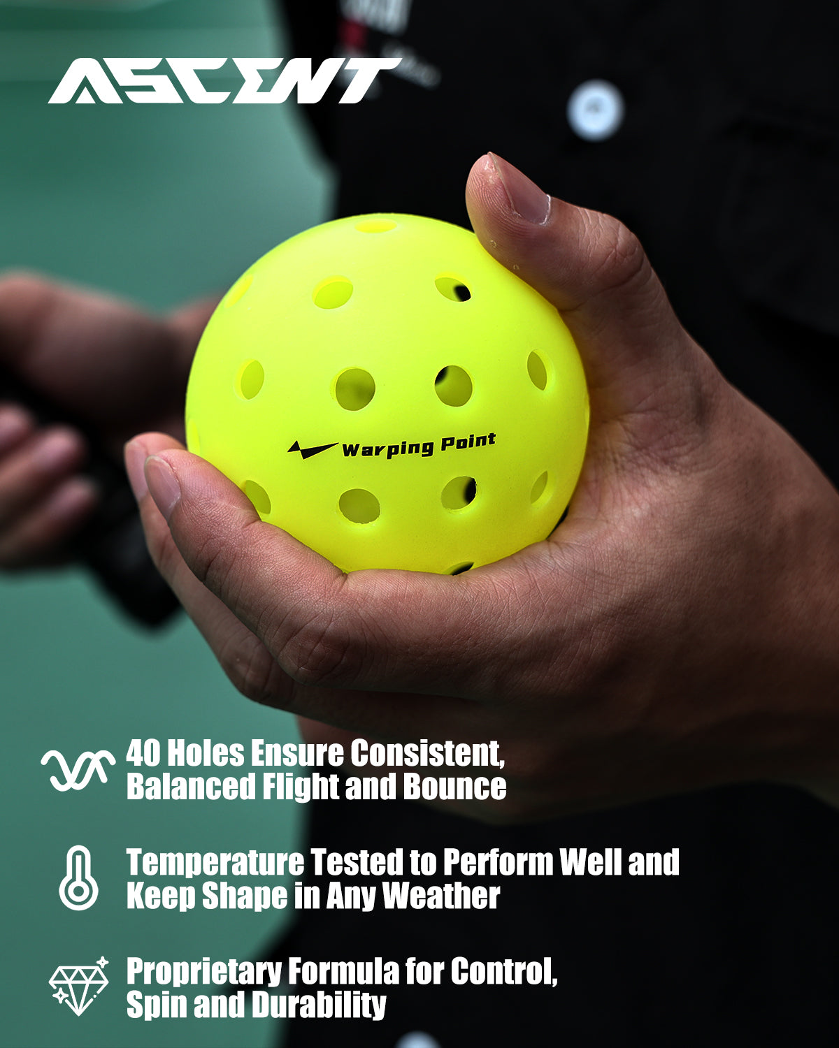 ASCENT OUTDOOR TOURNAMENT PICKLEBALLS - 12 PACK