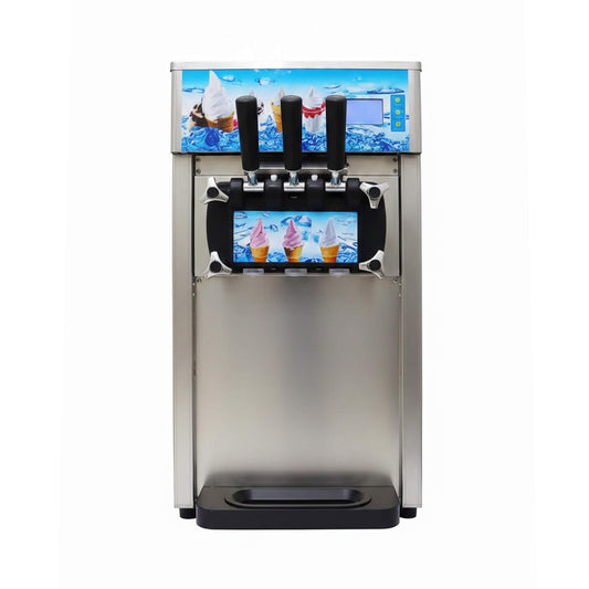 3-Flavor 9L Commercial 1200W Countertop Soft Serve Machine