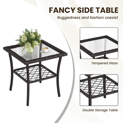 Alora 3-Piece Wicker Patio Bistro Set W/ Swivel Chairs and Table