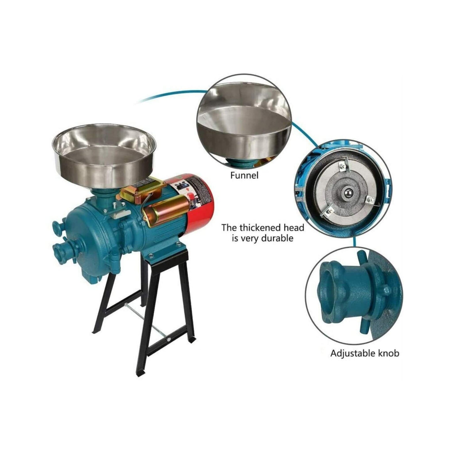 3000W Commercial Electric Corn Wheat Grain Mill Grinder