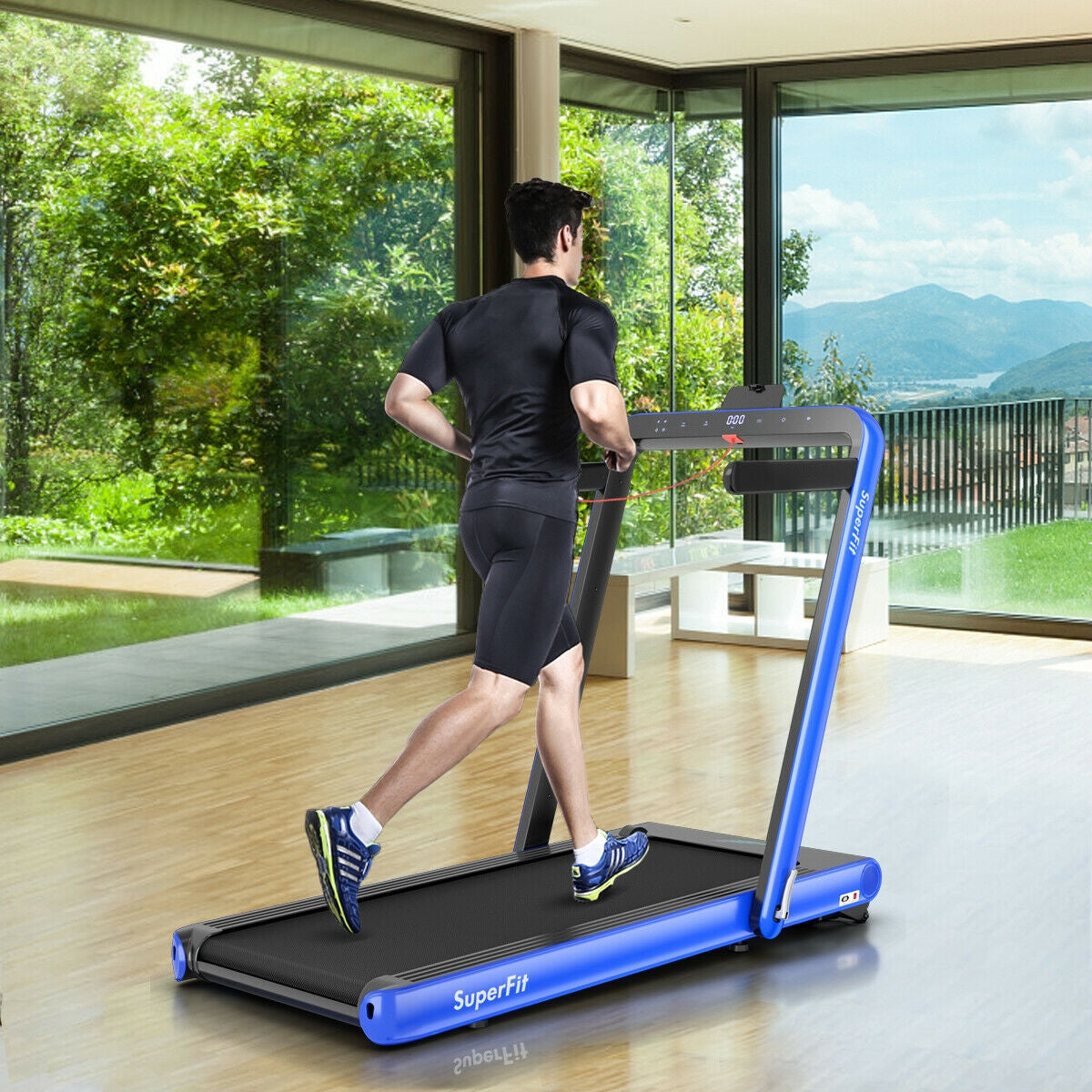 4.75HP 2 In 1 Folding Treadmill with Remote APP Control