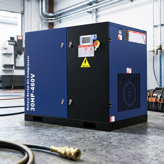 123CFM Rotary Screw Air Compressor, 30HP, 125PSI, 460V 3PHASE 60HZ