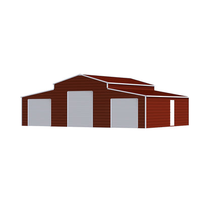 30' x 42' FT Heavy-Duty All-Weather 3-Car Garage Galvanized Steel Storage Shed