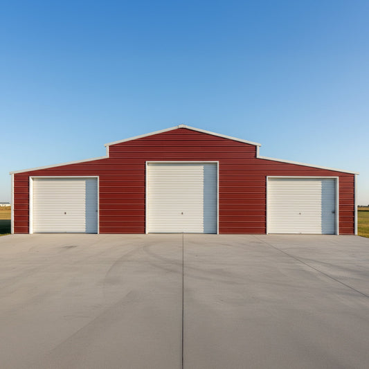 30' x 42' FT Heavy-Duty All-Weather 3-Car Garage Galvanized Steel Storage Shed