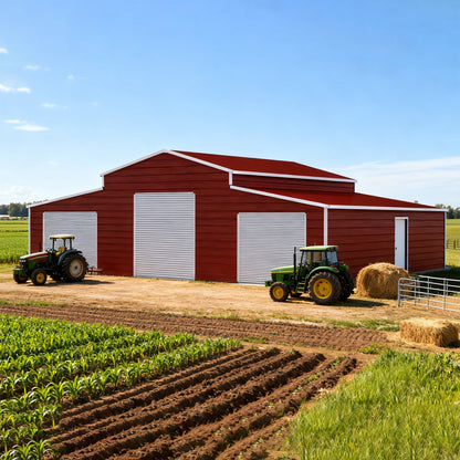 30' x 42' FT Heavy-Duty All-Weather 3-Car Garage Galvanized Steel Storage Shed