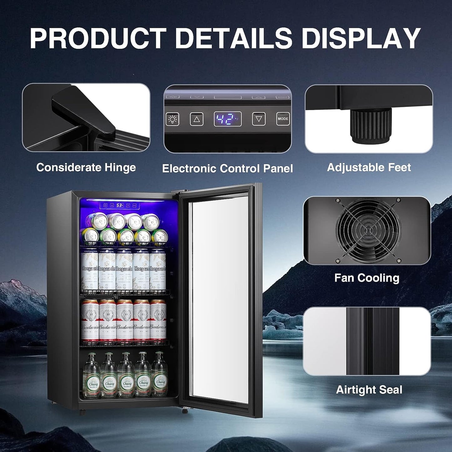 3.2 CU. FT. Beverage Refrigerator Wine Cooler W6890