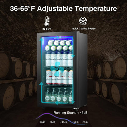 3.2 CU. FT. Beverage Refrigerator Wine Cooler W6890
